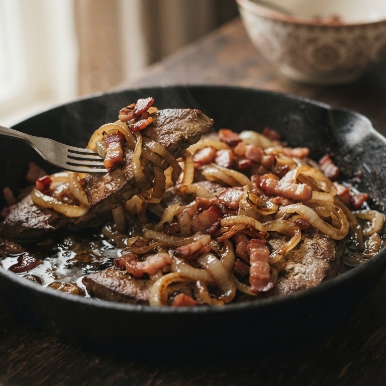 Gebakken lever met uien recept