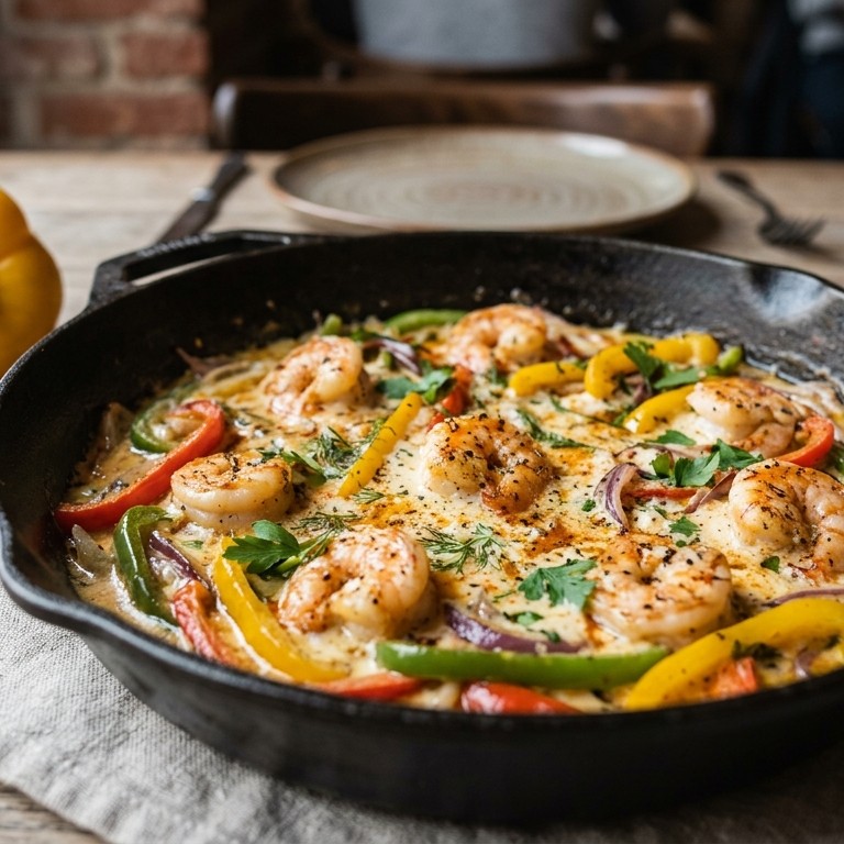 Gebakken scampi's met een sausje van geitekaas recept