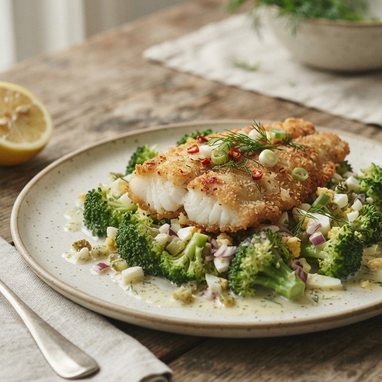 Gebakken tilapia met warme broccolisalade recept