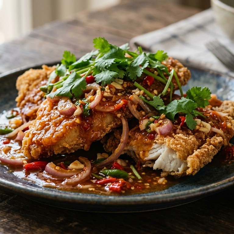 Gebakken tilapia/snapper in zoet-zure saus recept