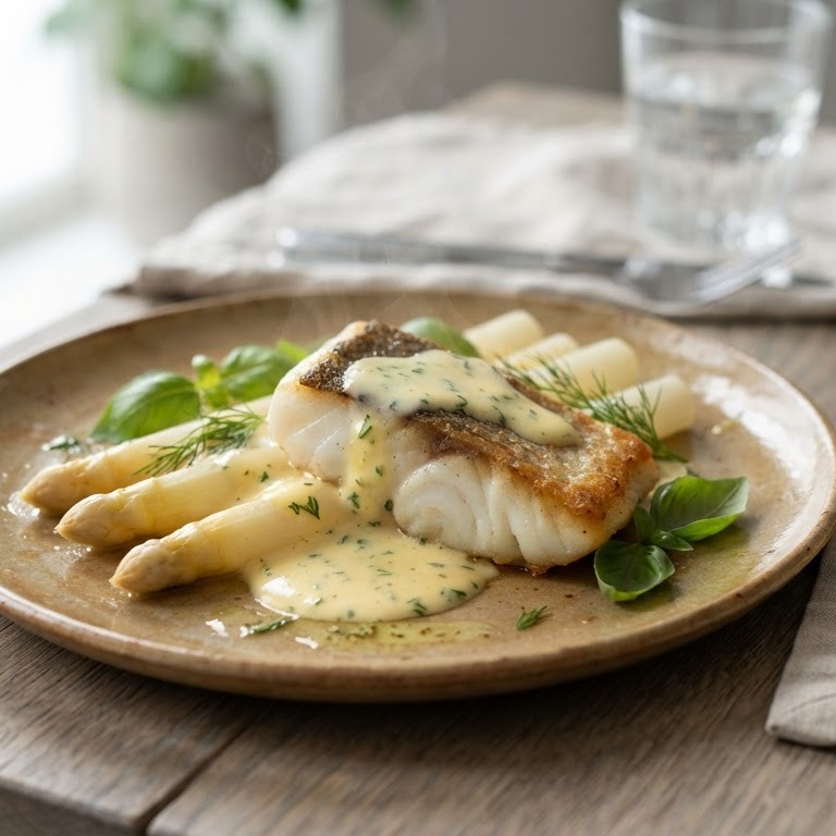 Gebakken vis met asperges recept