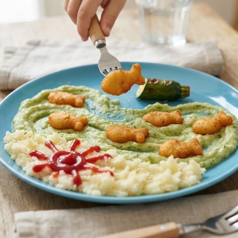 Gebakken visjes in de zee (kinderrecept) recept