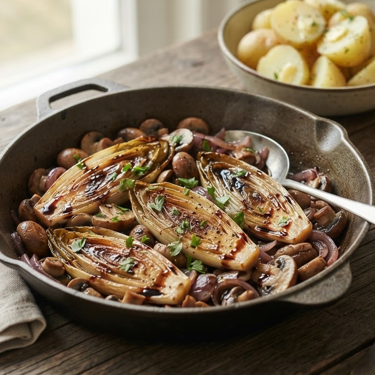 Gebakken witlof met champignons recept
