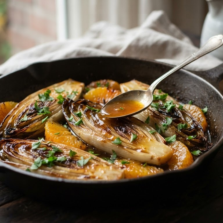 Gebakken witlof met sinaasappelsap recept