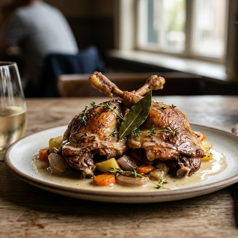 Gebraden parelhoenboutjes met rieslingcrème recept
