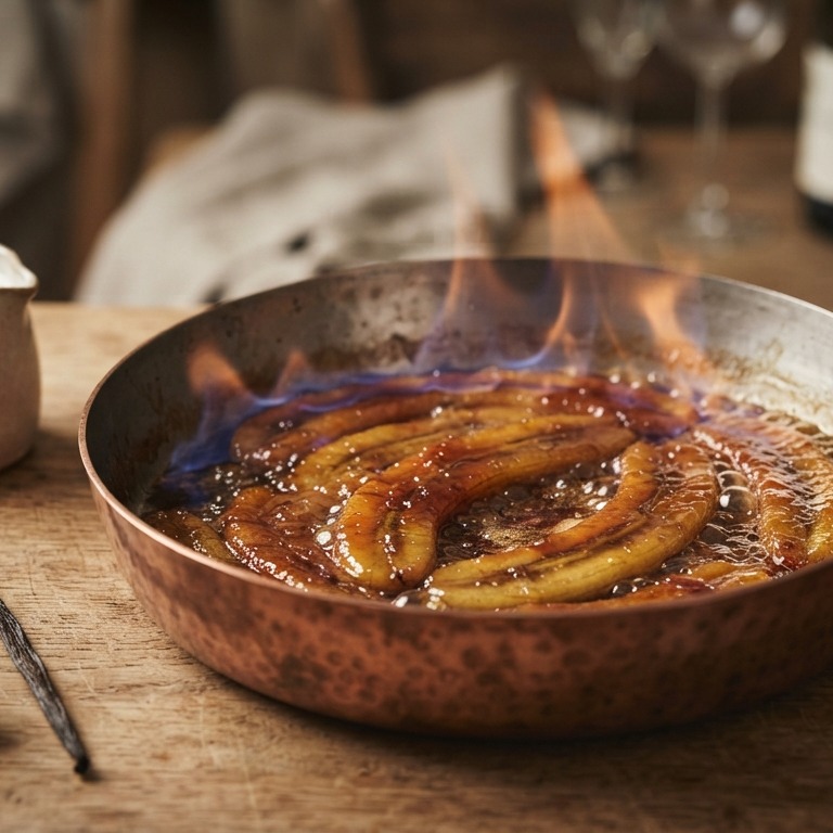Geflambeerde bananen recept