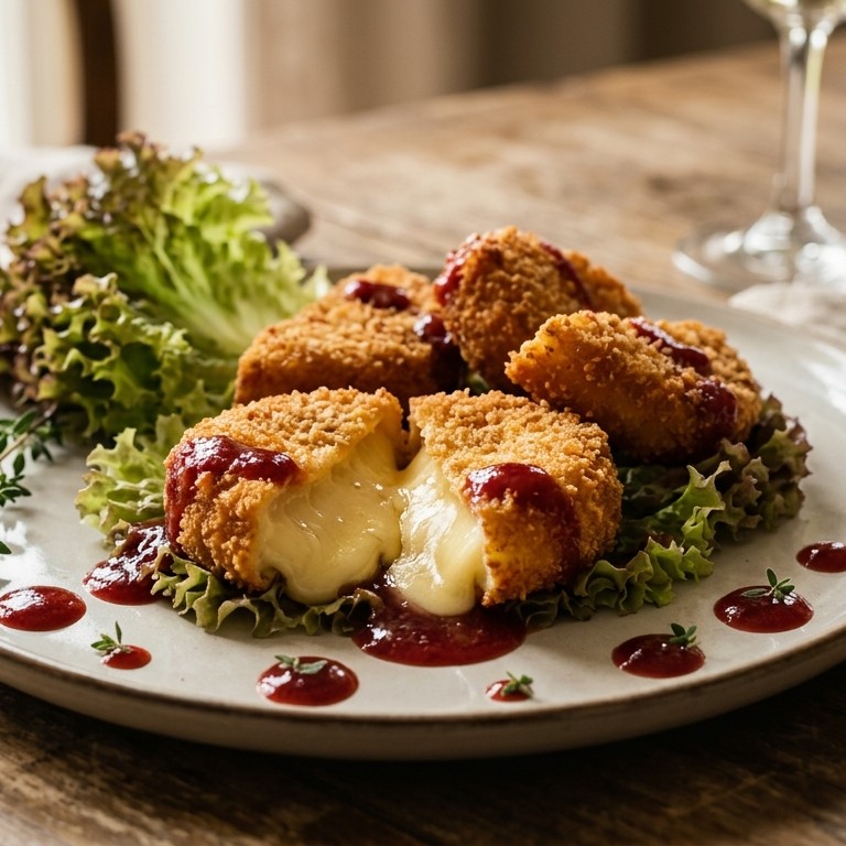 Gefrituurde Camembert met aardbeiencoulis recept