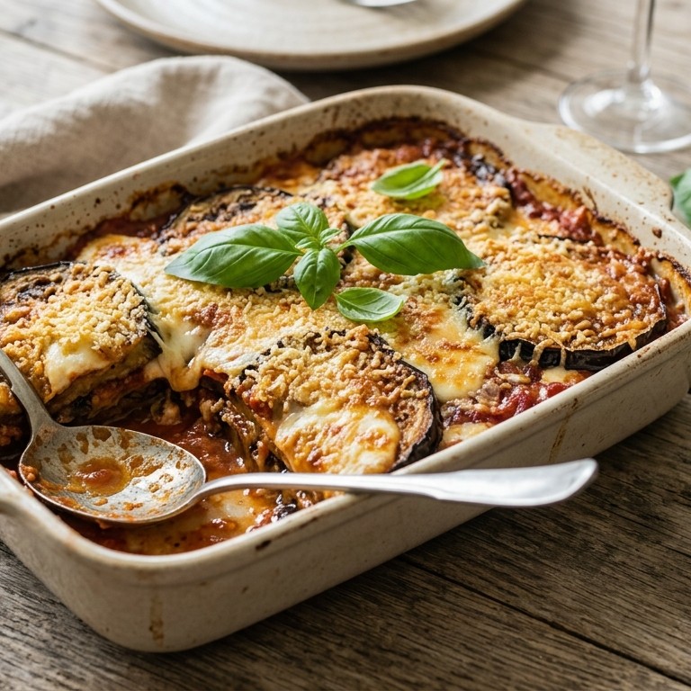 Gegratineerde aubergines met mozzarella recept