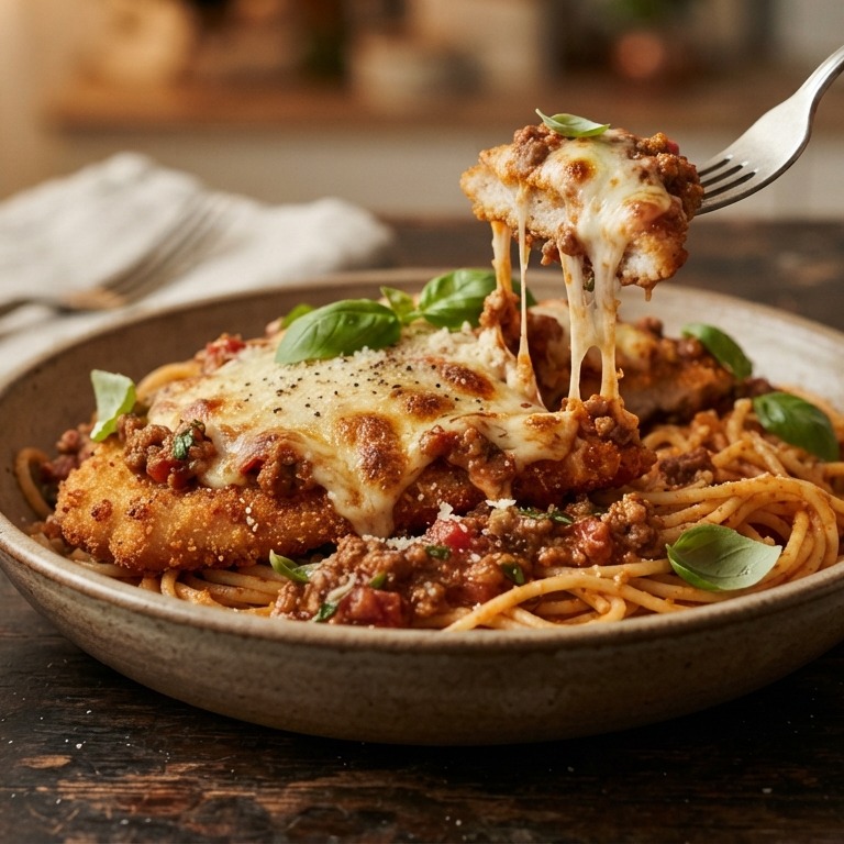 Gegratineerde bolognese-kalkoenschnitzel recept