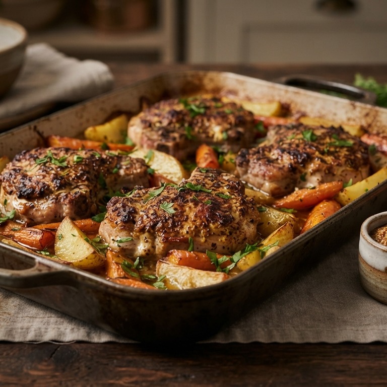 Gegratineerde karbonades met ovengroente recept