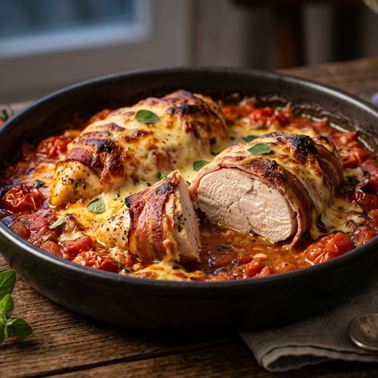 Gegratineerde kip in tomatensaus recept
