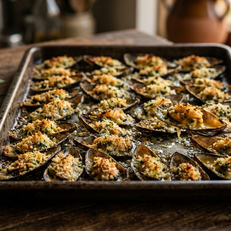 Gegratineerde mosselen recept