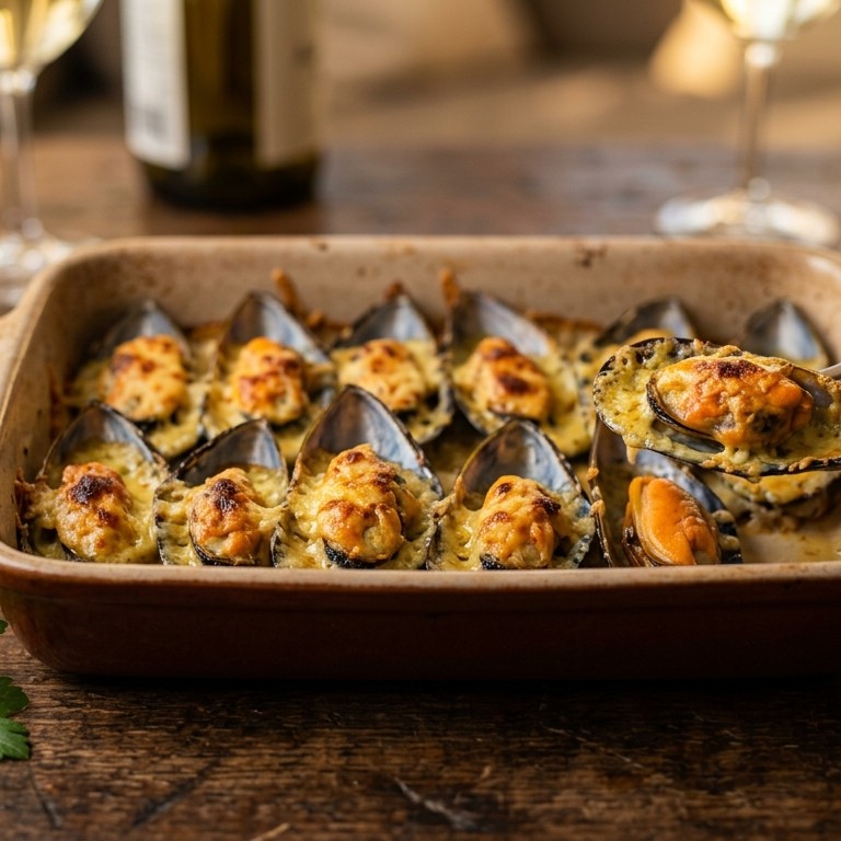 Gegratineerde mosselen recept