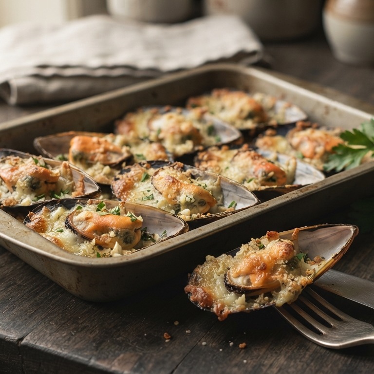 Gegratineerde mosselen recept