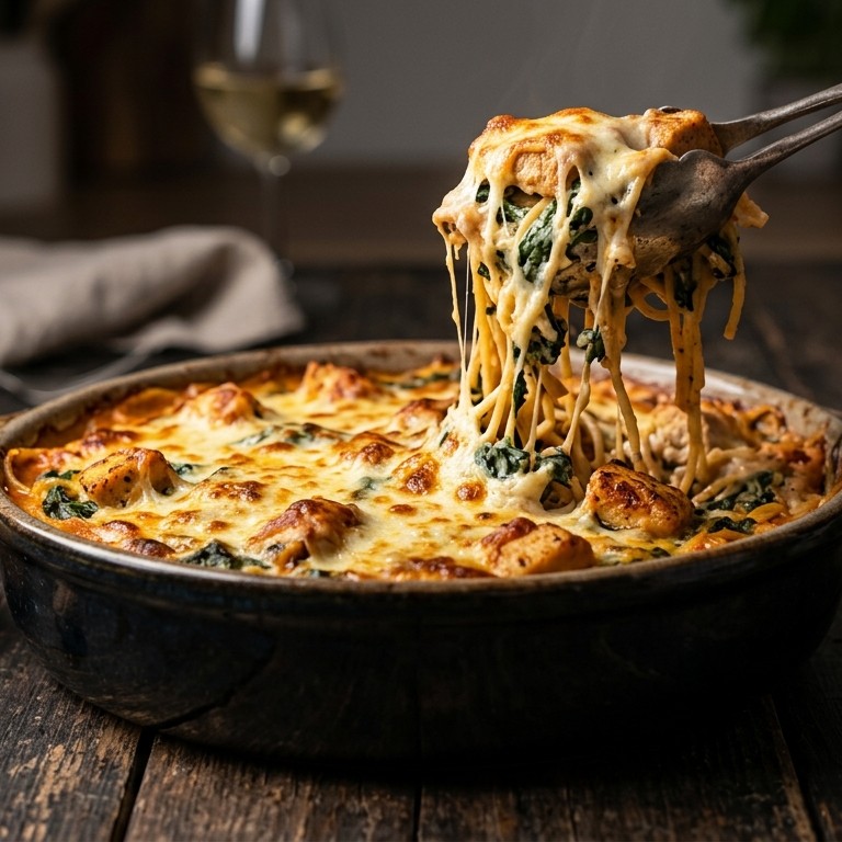 Gegratineerde spinaziepasta recept
