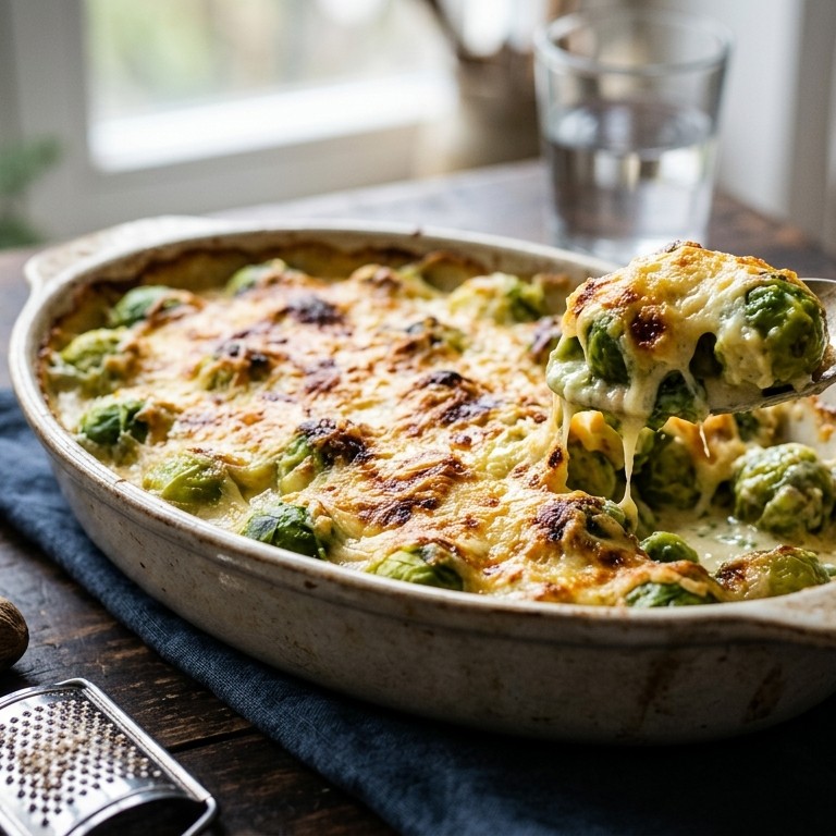 Gegratineerde spruitjes in kaassaus recept