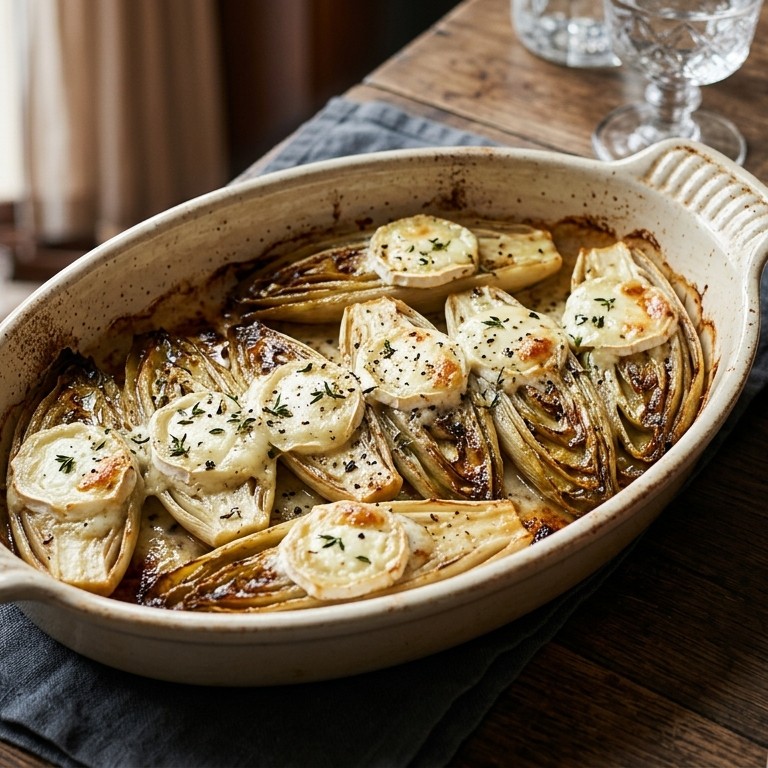 Gegratineerde witlof met geitenkaas recept