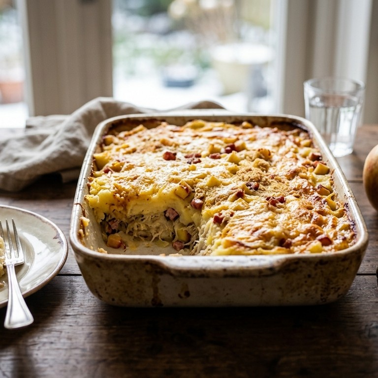 Gegratineerde zuurkoolschotel recept