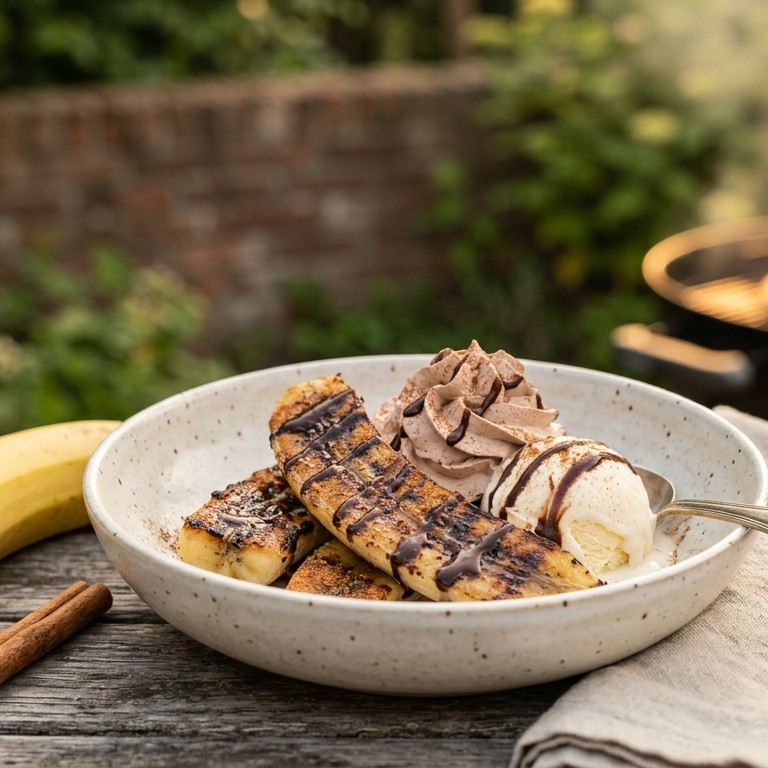 Gegrilde banaan op de barbecue recept