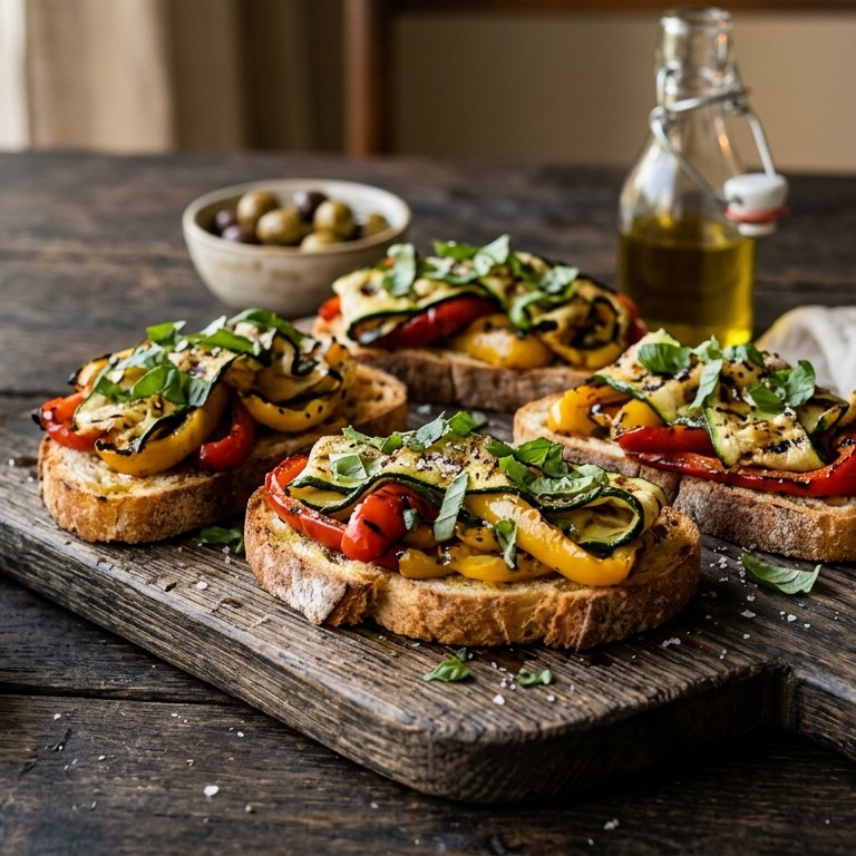 Gegrilde groenten bruschetta recept