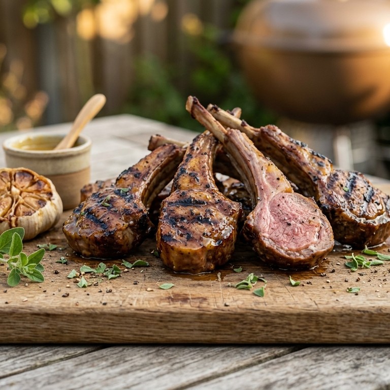 Gegrilde licht gekruide lamskoteletjes recept