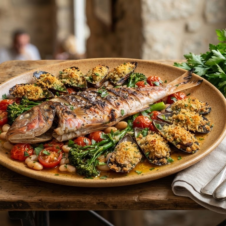 Gegrilde mul met groenten recept