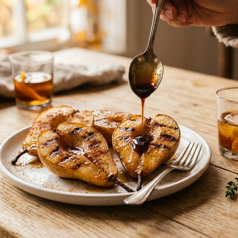 Gegrilde peren met rum recept