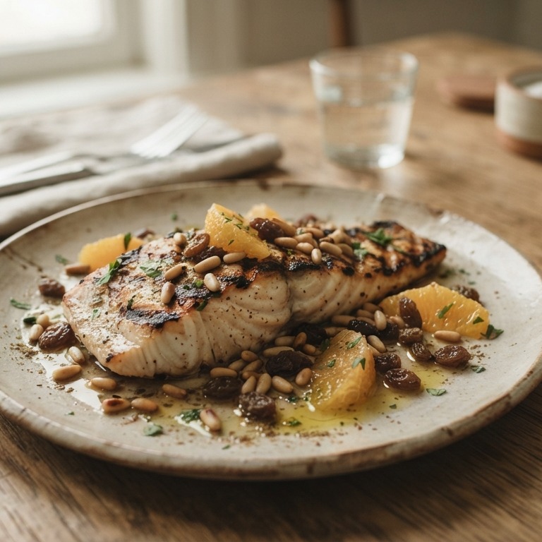 Gegrilde roodbaarsfilet met pijnboompitten recept