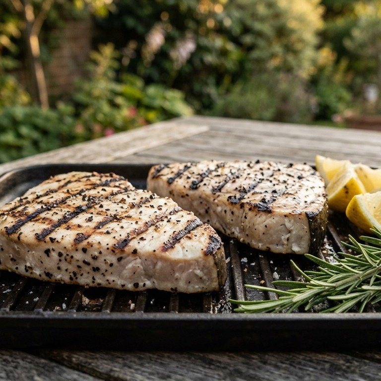 Gegrilde zwaardvis opde BBQ recept