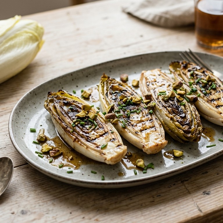 Gegrillde witlof met sherrydressing recept