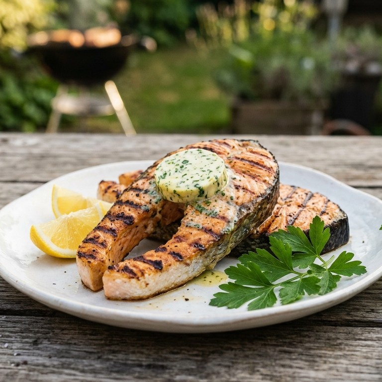 Gegrilleerde zalm met kruidenboter recept