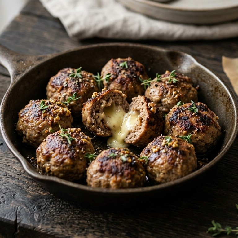 Gehakballetjes met brie en walnoten recept