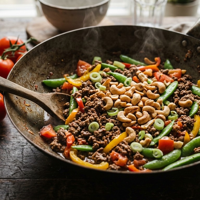 Gehakt met boontjes en cashews recept