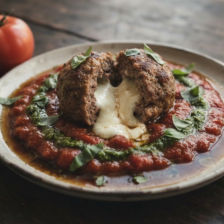 Gehaktbal Caprese recept