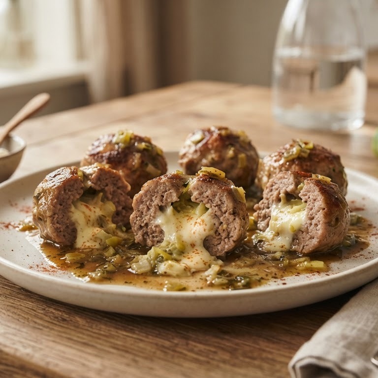 Gehaktballen met roomkaas en prei recept