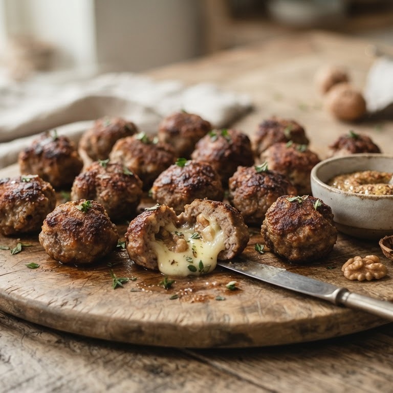 Gehaktballetjes met brie en walnoot recept