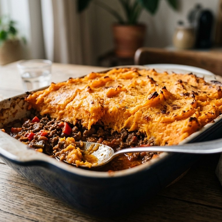 Gehaktjachtschotel met oranjepuree recept