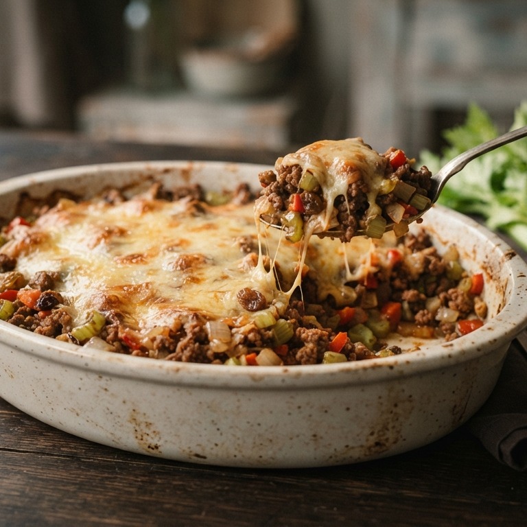 Gehaktschotel met bleekselderij, ui, paprika en knoflook recept