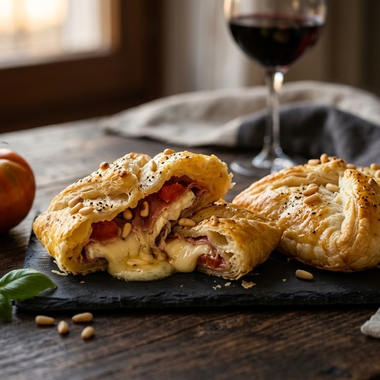 Geitenkaas en ham in bladerdeeg recept