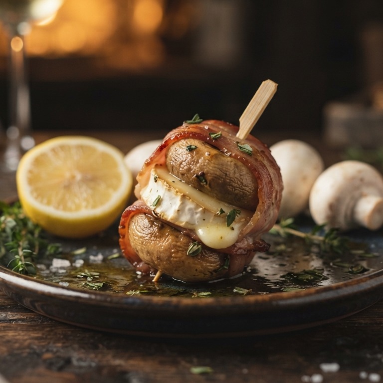 Geitenkaas tussen gebakken champignons recept