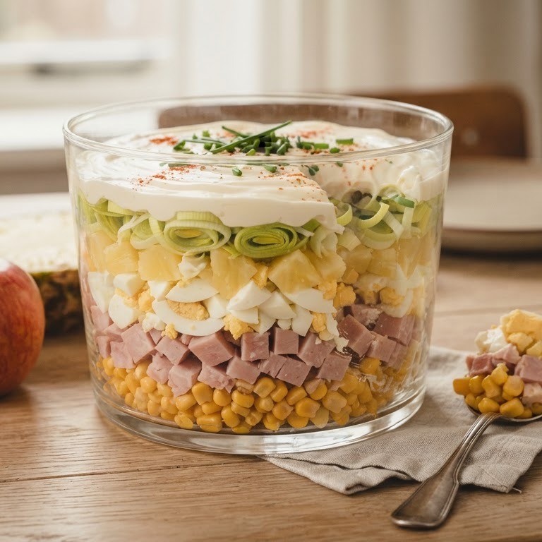 Gekleurde laagjessalade recept