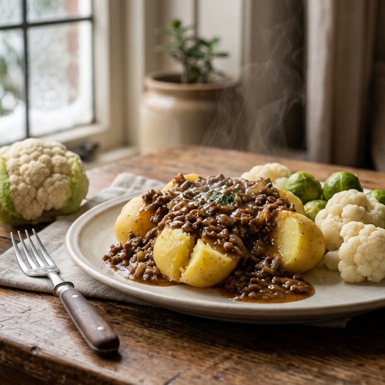 Gekookte aardappels met gehaktsaus recept