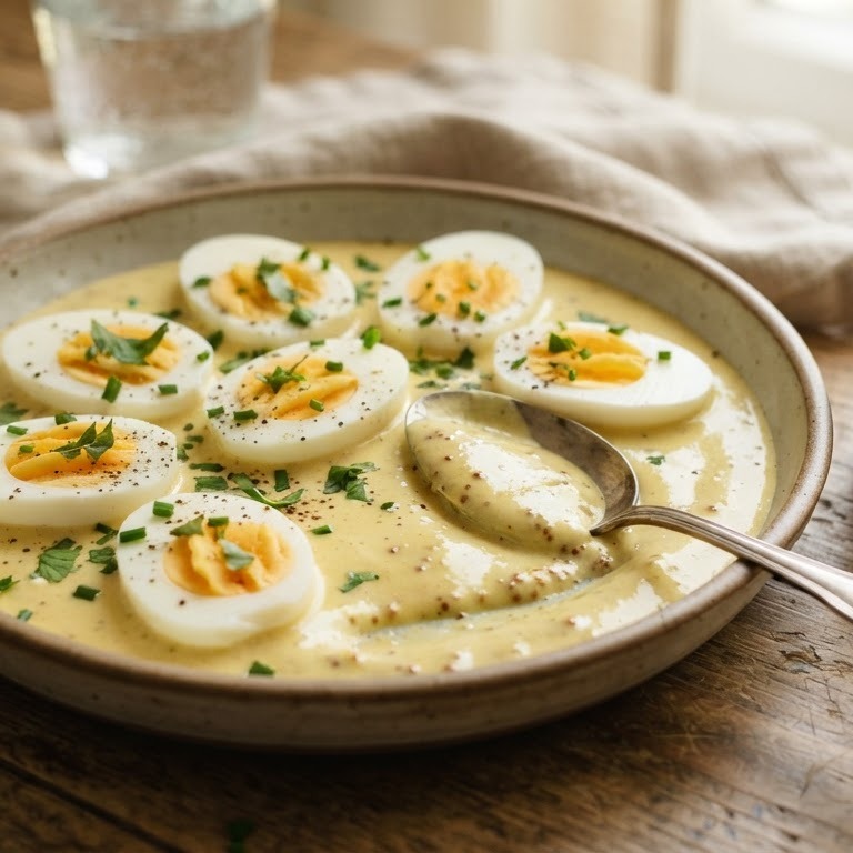 Gekookte eieren in mosterdsaus recept