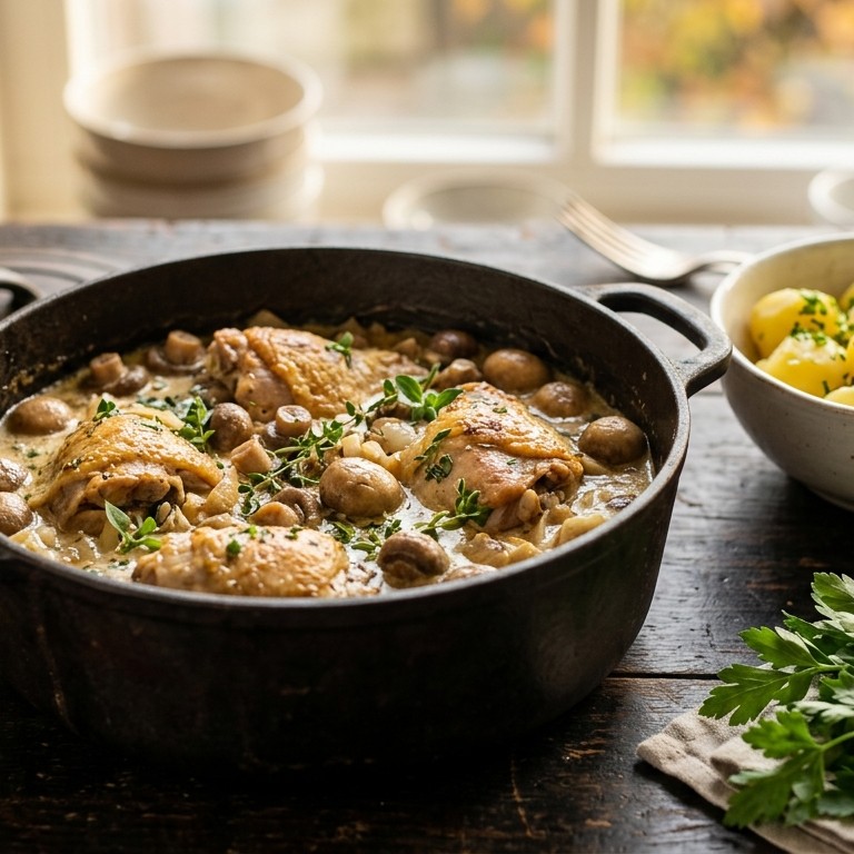 Gekruide kalkoen met champignons recept