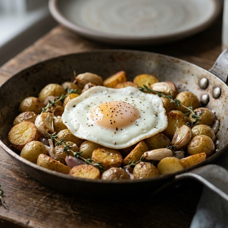 Gekruide krieltjes op een eitje recept