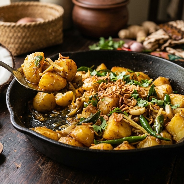 Gemberaardappelen in kokosolie recept