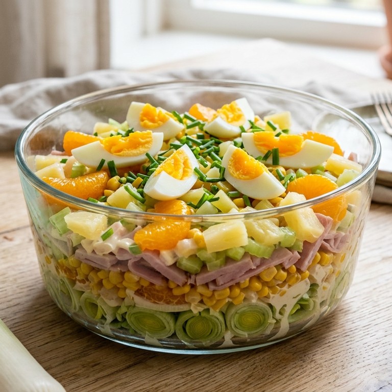 Gemengde salade met vruchten en groenten recept