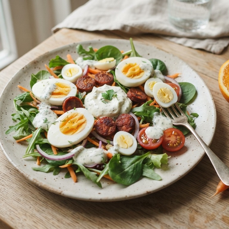 Gemengde sla met ei recept