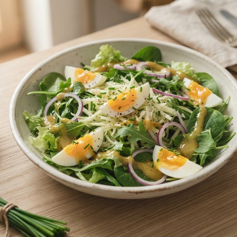 Gemengde sla met honing-mosterdsaus recept
