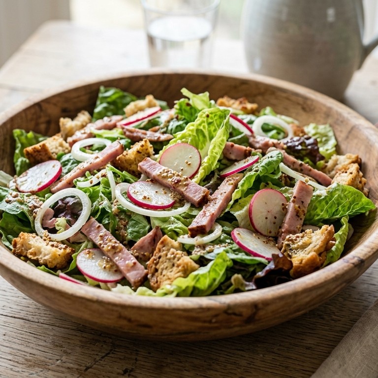 Gemengde sla met mosterddressing recept